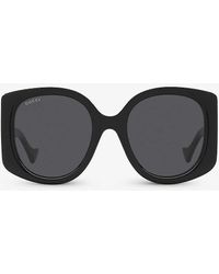 Gucci - GG1257S Rectangle-frame Tortoiseshell Acetate Sunglasses - Lyst