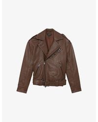 Reiss - X Atelier Anders Relaxed-Fit Leather Biker Jacket - Lyst