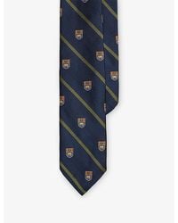 Polo Ralph Lauren - Striped Crest-Print Silk Tie - Lyst