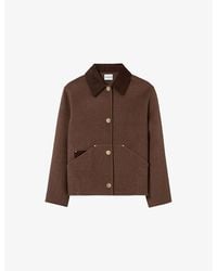 Claudie Pierlot - Corduroy-Collar Wool-Blend Coat - Lyst