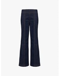 ME+EM - Kick Flare Travel Jean Two-Patch-Pockets Straight-Leg High-Rise Stretch-Cotton And Recycled-Polyester Denim Jeans - Lyst