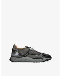 Santoni - Innova Leather And Knitted Trainers - Lyst