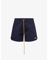 Rhude - Logo-Embroidery Cotton Twill Shorts - Lyst