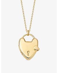 Astley Clarke - Biography Heart 18Ct- Plated Sterling- Locket Necklace - Lyst
