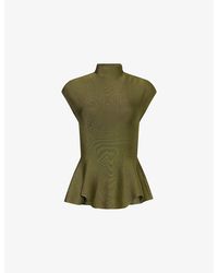 KHAITE - Andra Stand-Collar Knitted Top - Lyst