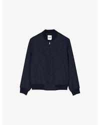 Sandro - Dark Wool-Blend Bomber Jacket - Lyst