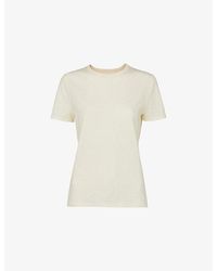 Whistles - Posie Double-Trim Short-Sleeve Cotton T-Shirt - Lyst