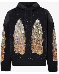 Who Decides War - Flames Glass Graphic-print Cotton-jersey Hoody - Lyst