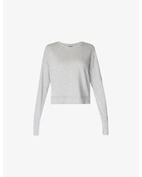Sweaty Betty - After Class Crop Cotton And Modal-Blend Sweatshirt - Lyst