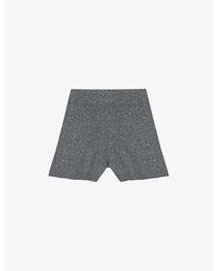 Maje - Rhinestone-Embellished Knitted Wool-Blend Shorts - Lyst