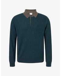 Paul Smith - Contrast-Trim Polo-Collar Wool-Blend Jumper - Lyst