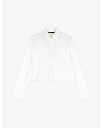 Maje - Ciski Long-sleeved Cropped Cotton Shirt - Lyst