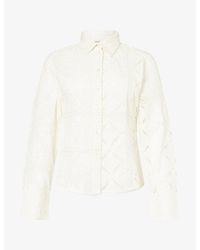 Skall Studio - Fauna Floral-Embroidered Cotton Shirt - Lyst