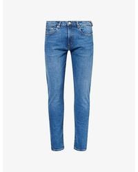 Paul Smith - Brand-Patch Tapered-Leg Stretch-Denim Jeans - Lyst
