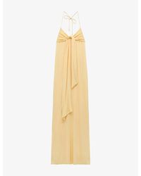 Loewe - X Paula's Ibiza Tie-Front Halterneck Woven Maxi Dress - Lyst
