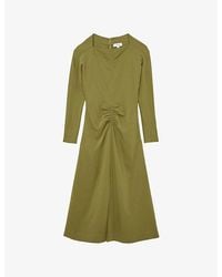 Reiss - Adriana Ruched Long-Sleeve Jersey Dress - Lyst