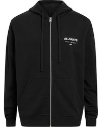 AllSaints - Underground Logo-print Relaxed-fit Organic-cotton Hoody X - Lyst