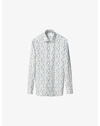 Eton - Floral-Print Contemporary-Fit Cotton-Twill Shirt - Lyst