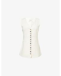 Dissh - Longline Flared Stretch-Woven Vest - Lyst