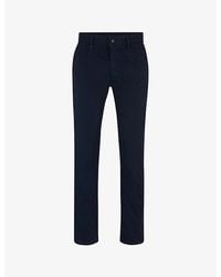 BOSS - Casual Slim-Fit Straight-Leg Stretch-Cotton Trousers - Lyst