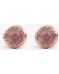 Monica Vinader - Siren Mini Gem Recycled 18ct Rose-gold Plated Vermeil Sterling-silver And Pink Tourmaline Stud Earrings - Lyst