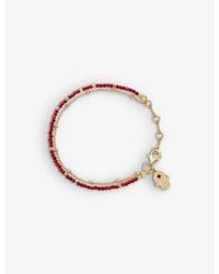 Astley Clarke - Fine Biography Hamsa Hand 18Ct- Plated Sterling- And Carnelian Bracelet - Lyst
