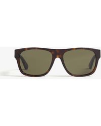 Gucci - Havana gg0341s Rectangle-frame Sunglasses - Lyst