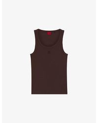 HUGO - Brand-Embroidered Slim-Fit Stretch Cotton-Blend Tank Top - Lyst