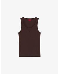 HUGO - Brand-Embroidered Slim-Fit Stretch Cotton-Blend Tank Top - Lyst