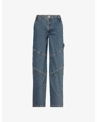 Damson Madder - Drew Wide-Leg Denim Jeans - Lyst