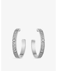 Cartier - Love 18Ct- And 0.51Ct Brilliant-Cut Diamond Earrings - Lyst