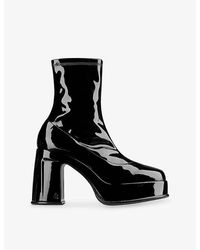Jimmy Choo - Hadi 100 Patent-Leather Ankle Boots - Lyst