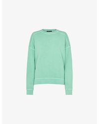 Whistles - Contrast-Stitch Relaxed-Fit Cotton Sweatshirt - Lyst