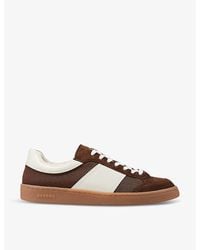 Sandro - Logo-print Leather And Mesh Low-top Trainers - Lyst