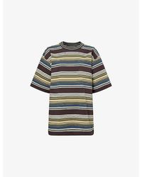 Sacai - Horizontal-Stripe Crewneck Cotton-Jersey T-Shirt - Lyst