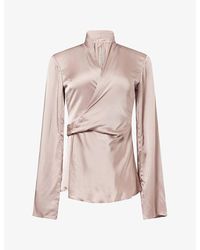 Rick Owens - Laura Wrap Satin Top - Lyst