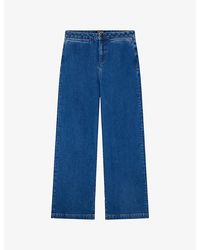 Whistles - Straight-Fit High-Rise Stretch-Denim Jeans - Lyst
