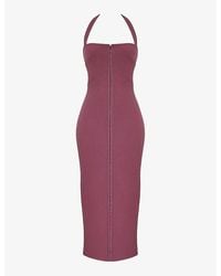 House Of Cb - Mia Halter-Neck Body-Con Woven Maxi Dress - Lyst