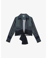 Reiss - Jackson Tie-Front Linen Top - Lyst