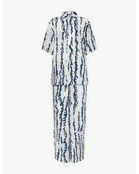Olivia Von Halle - Alabama Wave Silk Crêpe De Chine Pyjama Set - Lyst