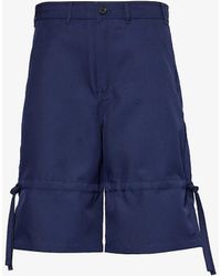 Comme des Garçons - Drawstring-trim Structured-waistband Woven Shorts - Lyst
