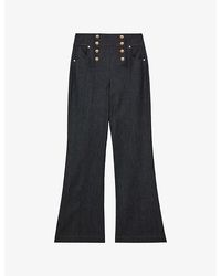 Reiss - Skylar Flared-Leg High-Rise Stretch-Denim Jeans - Lyst