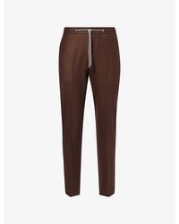 Corneliani - Drawstring Straight-Leg Wool-Blend Trousers - Lyst