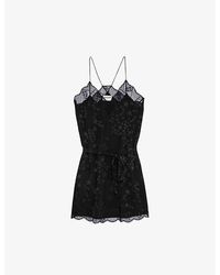 Zadig & Voltaire - Risty Star-embellished Woven Slip Dres - Lyst