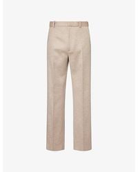 Bottega Veneta - Tailored Straight-Leg Wool-Cashmere Blend Trousers - Lyst