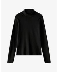 JOSEPH - Lola High-Neck Long-Sleeve Silk Top - Lyst