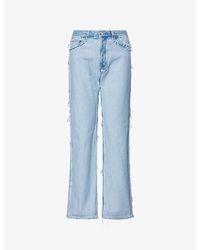 Acne Studios - Frayed Wide-Leg Denim Jeans - Lyst