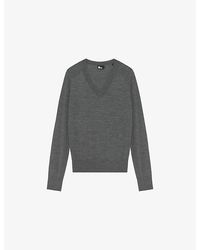 The Kooples - V-Neck Wool Knitted Jumper - Lyst