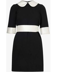 Dolce & Gabbana - Collared Crepe-texture Wool-blend Mini Dress - Lyst