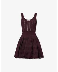 Alaïa - Crinoline Knitted Mini Dress - Lyst